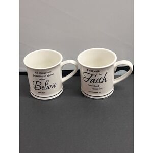 Home Essentials Believe /faith  Religious Mug Mark 9:23 12oz S/2 Cups